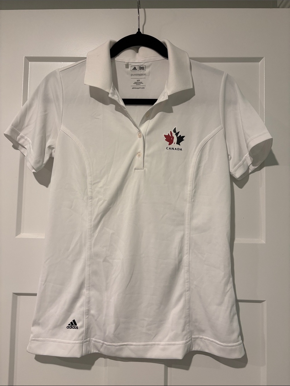 Women’s adidas White Golf shirt with Canada Logo